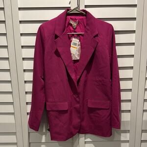Band of the Free NWT lined Vibrant Pink Oversized Blazer with shoulder Pads.
